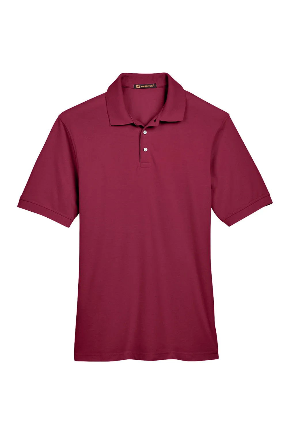 Harriton Mens Easy Blend Wrinkle Resistant Short Sleeve Polo Shirt - Wine