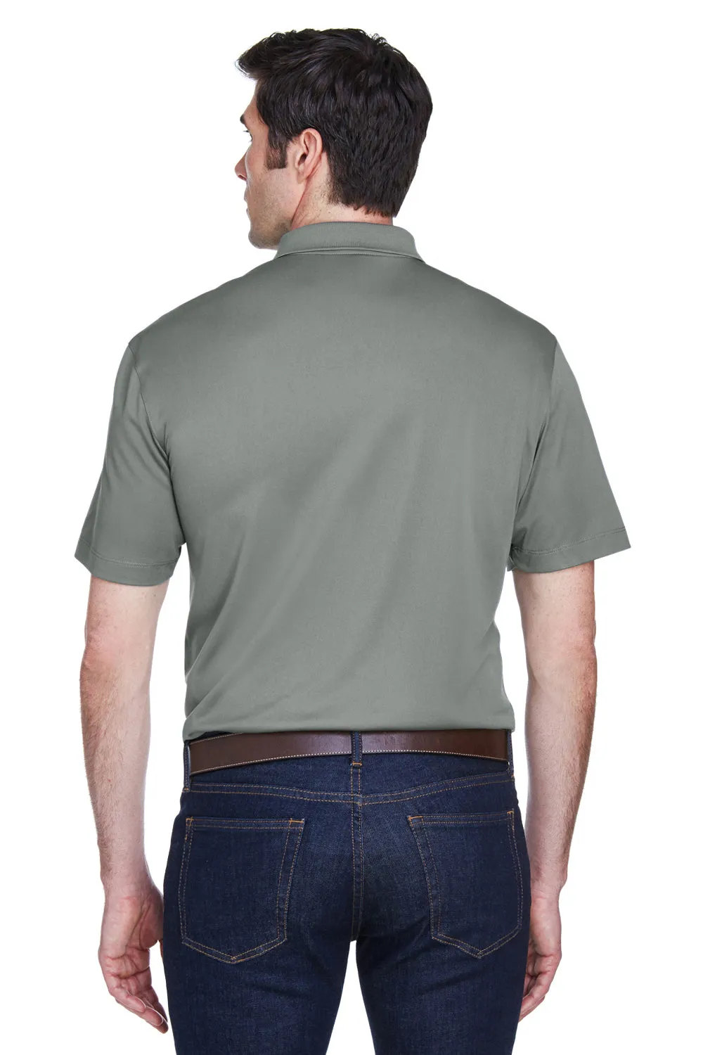 Harriton Mens Moisture Wicking Short Sleeve Polo Shirt - Charcoal Grey - Closeout