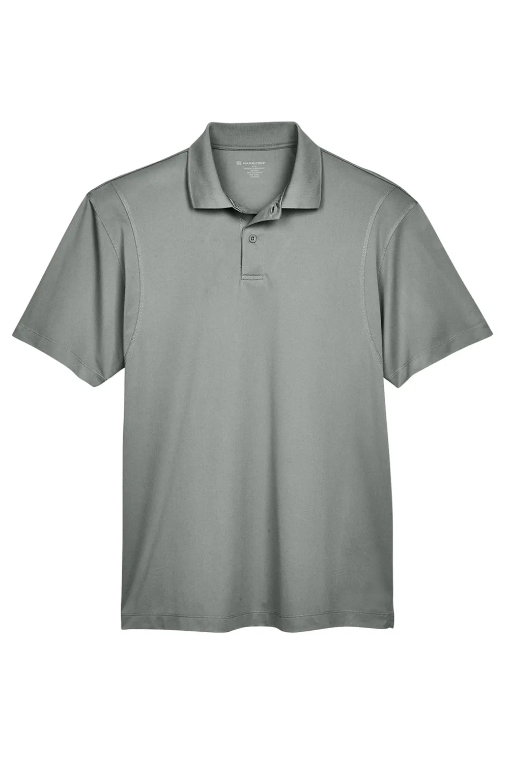 Harriton Mens Moisture Wicking Short Sleeve Polo Shirt - Charcoal Grey - Closeout