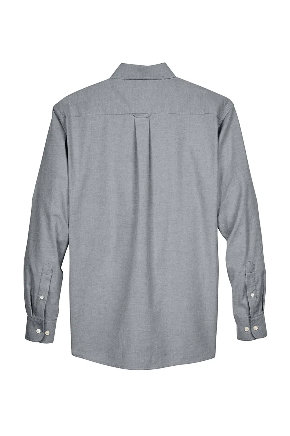 Harriton Mens Oxford Wrinkle Resistant Long Sleeve Button Down Shirt w/ Pocket - Oxford Grey