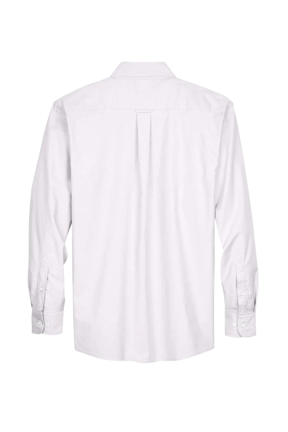 Harriton Mens Oxford Wrinkle Resistant Long Sleeve Button Down Shirt w/ Pocket - White