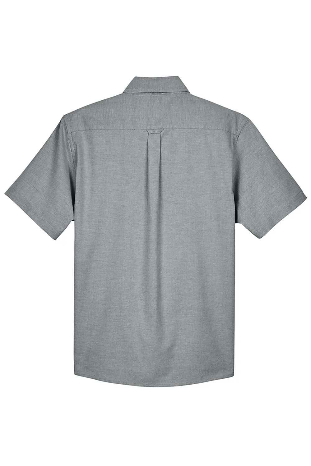 Harriton Mens Oxford Wrinkle Resistant Short Sleeve Button Down Shirt w/ Pocket - Oxford Grey