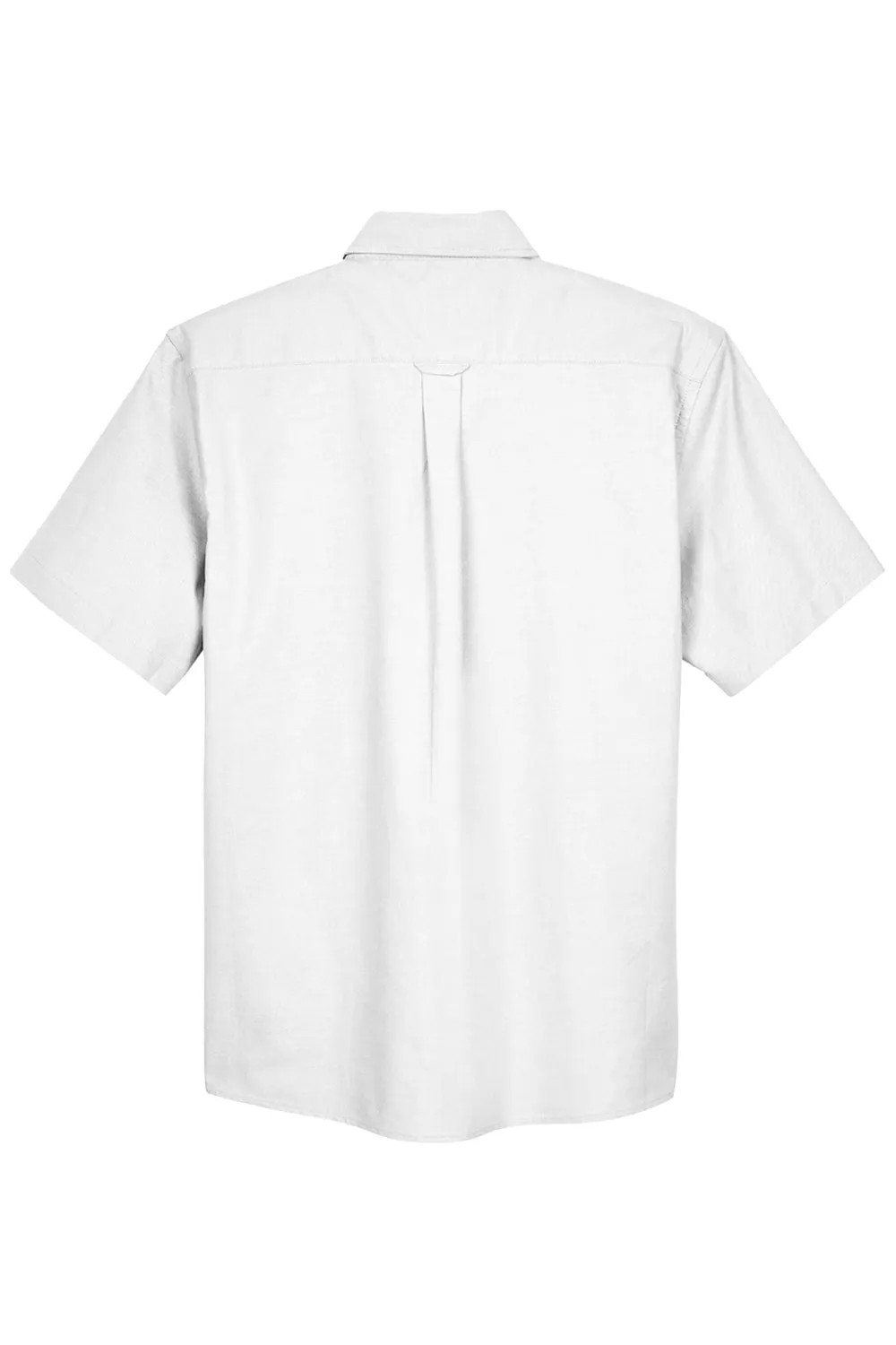 Harriton Mens Oxford Wrinkle Resistant Short Sleeve Button Down Shirt w/ Pocket - White - Closeout