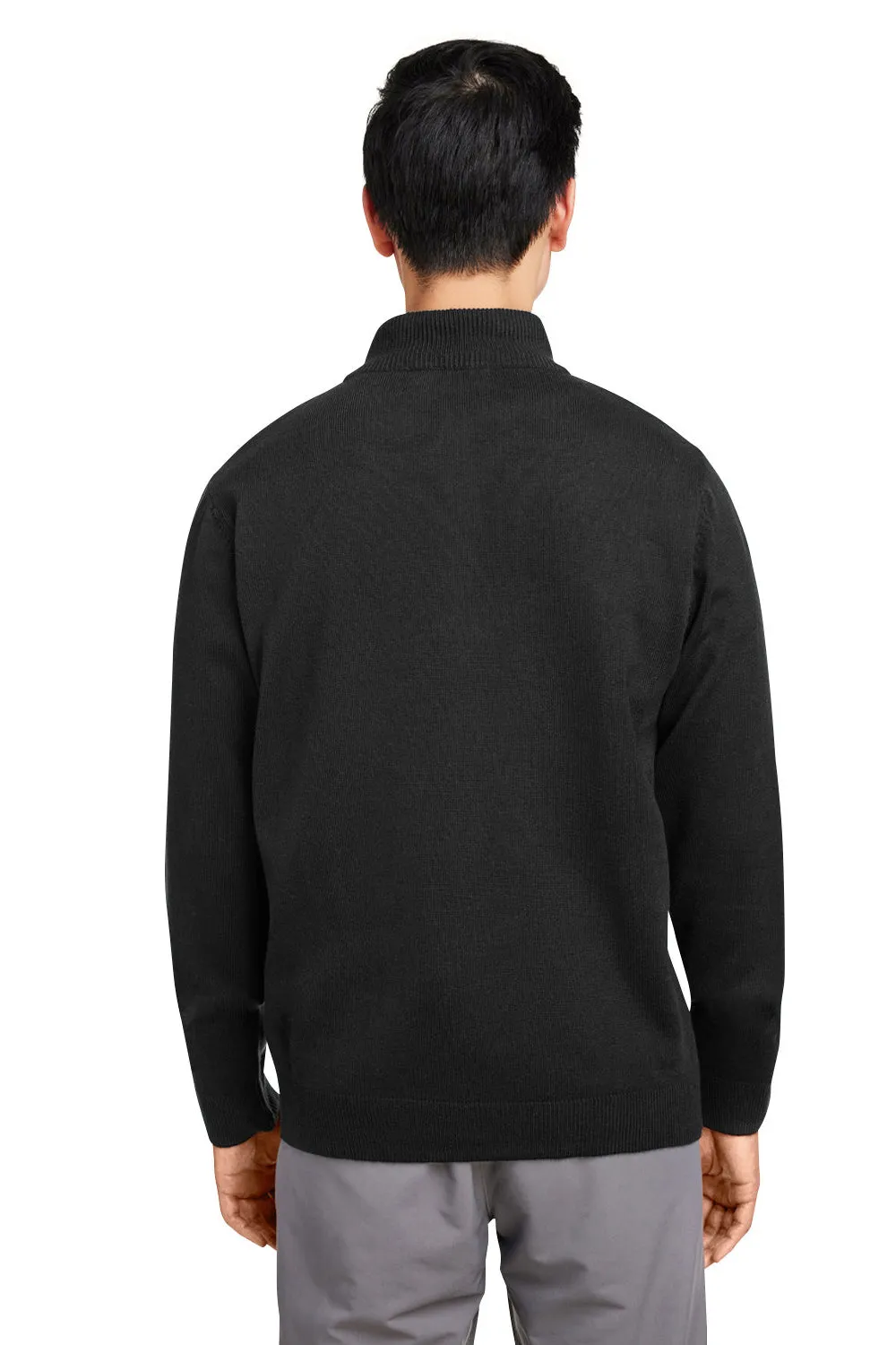 Harriton Mens Pilbloc Pill Resistant 1/4 Zip Sweatshirt - Black