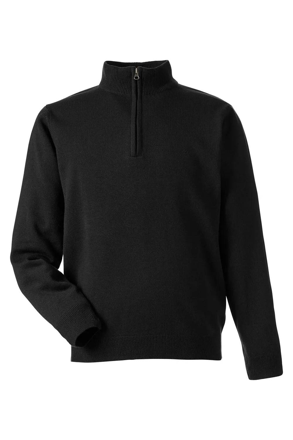 Harriton Mens Pilbloc Pill Resistant 1/4 Zip Sweatshirt - Black