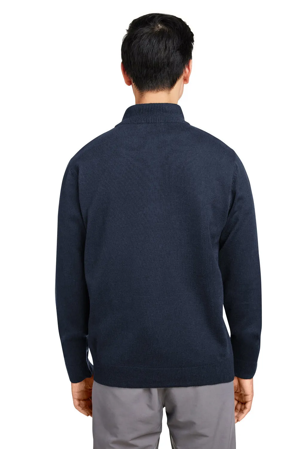 Harriton Mens Pilbloc Pill Resistant 1/4 Zip Sweatshirt - Dark Navy Blue