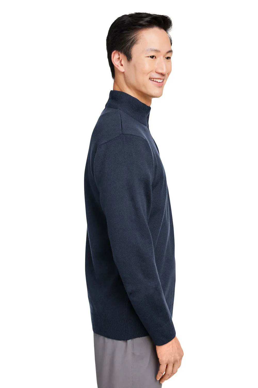 Harriton Mens Pilbloc Pill Resistant 1/4 Zip Sweatshirt - Dark Navy Blue
