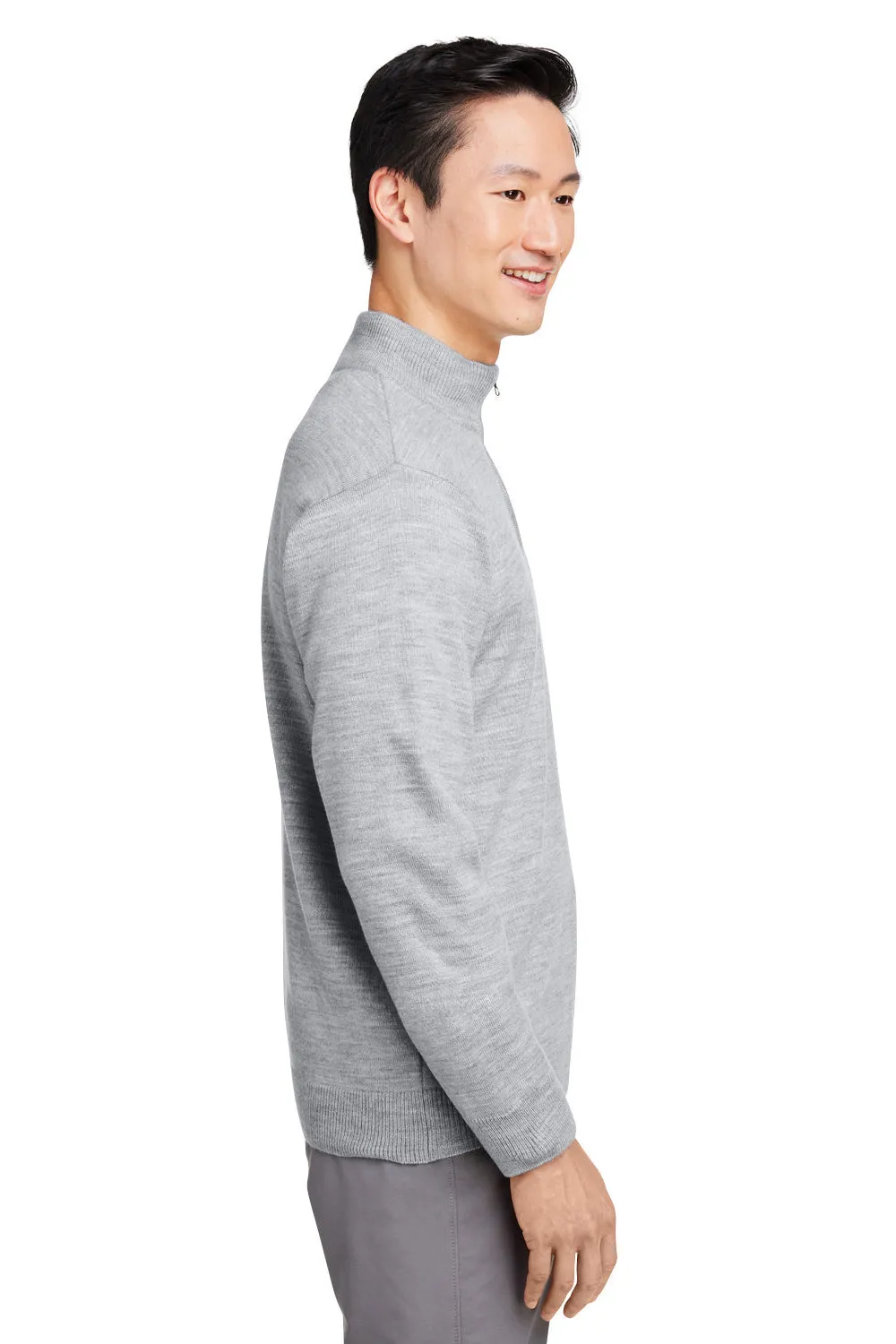 Harriton Mens Pilbloc Pill Resistant 1/4 Zip Sweatshirt - Heather Grey