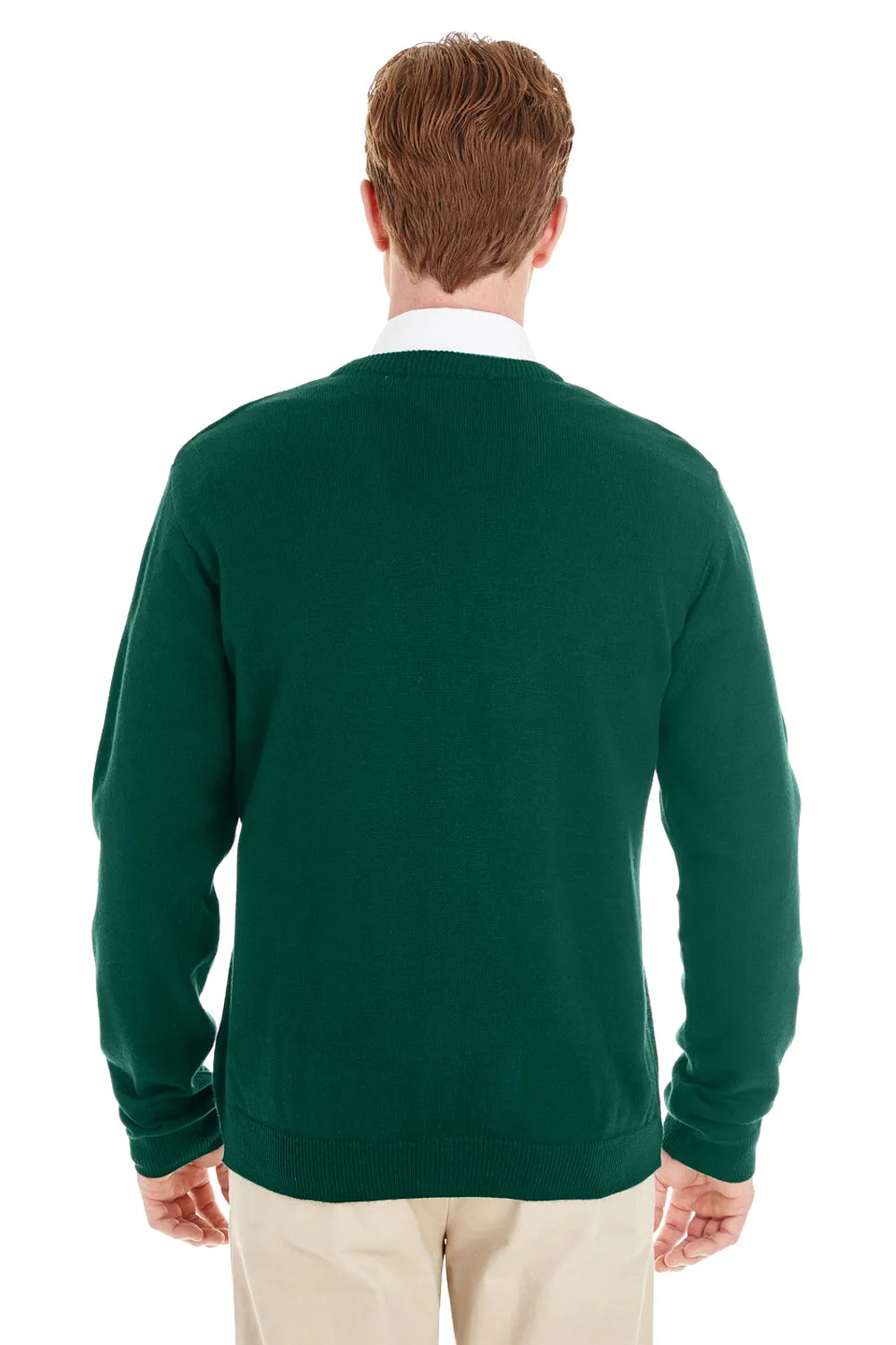 Harriton Mens Pilbloc Pill Resistant Button Down Long Sleeve Cardigan Sweater - Hunter Green