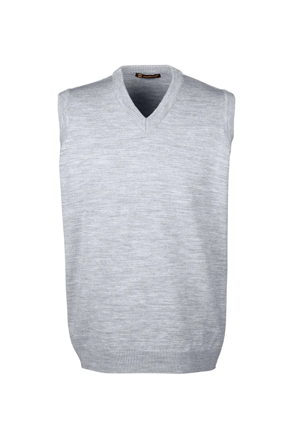 Harriton Mens Pilbloc Pill Resistant V-Neck Sweater Vest - Heather Grey