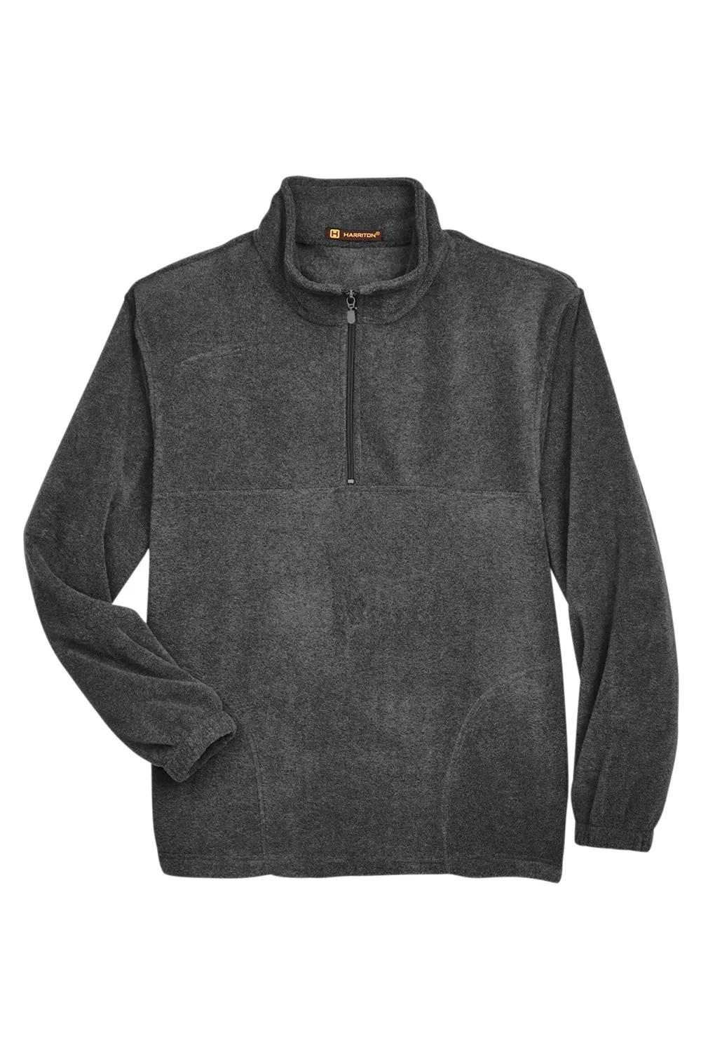 Harriton Mens Pill Resistant Fleece 1/4 Zip Sweatshirt w/ Pockets - Charcoal Grey