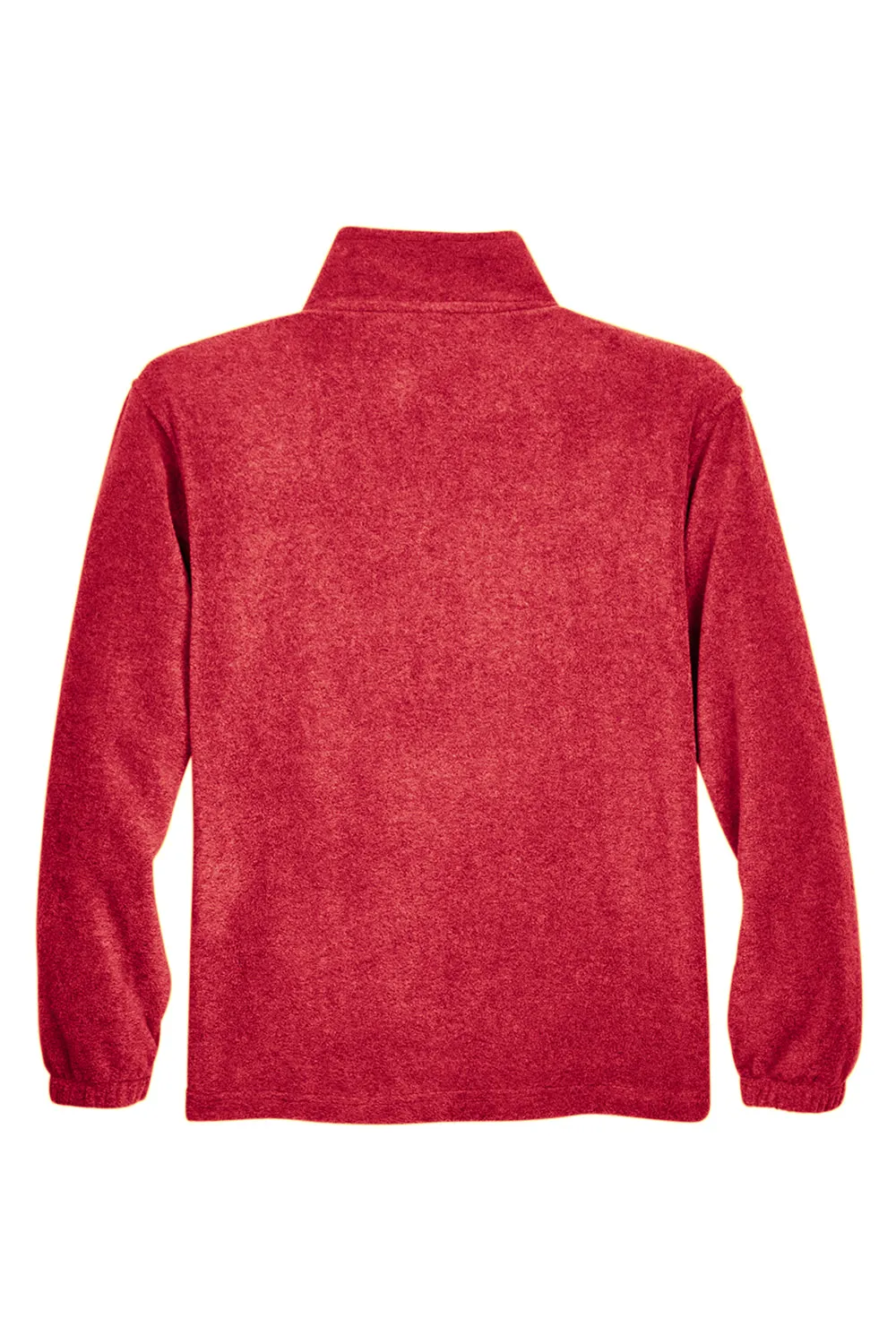Harriton Mens Pill Resistant Fleece 1/4 Zip Sweatshirt w/ Pockets - Red