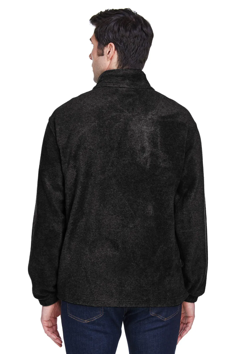 Harriton Mens Pill Resistant Fleece Full Zip Jacket - Black