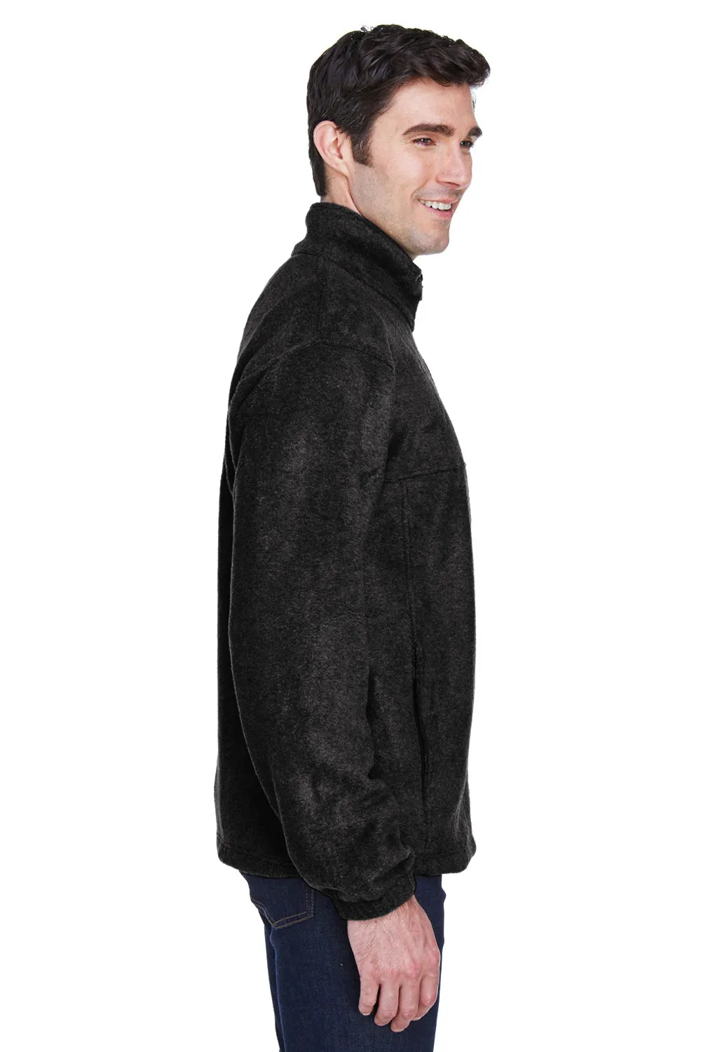 Harriton Mens Pill Resistant Fleece Full Zip Jacket - Black