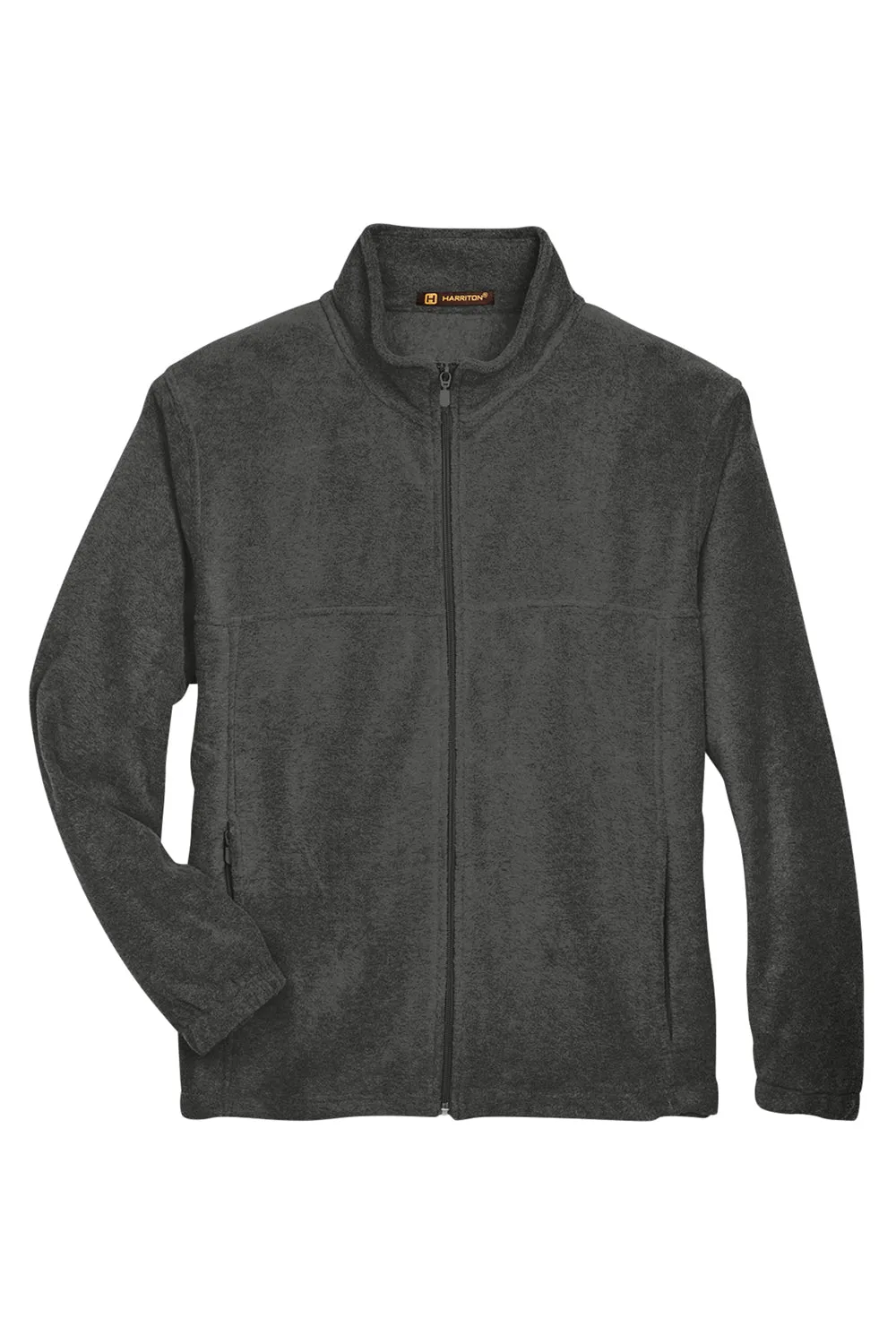 Harriton Mens Pill Resistant Fleece Full Zip Jacket - Charcoal Grey
