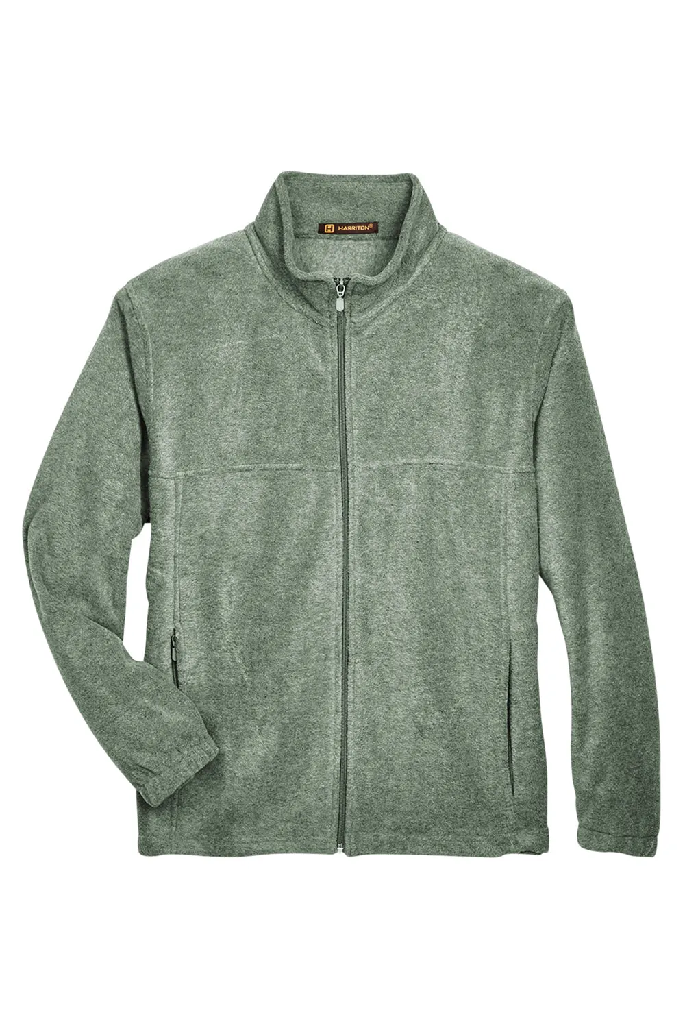 Harriton Mens Pill Resistant Fleece Full Zip Jacket - Dill Green