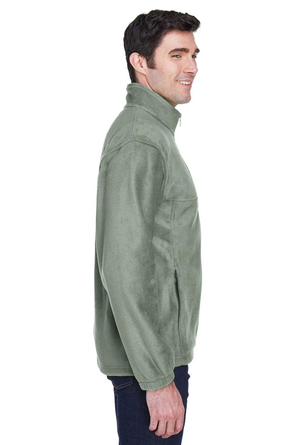 Harriton Mens Pill Resistant Fleece Full Zip Jacket - Dill Green