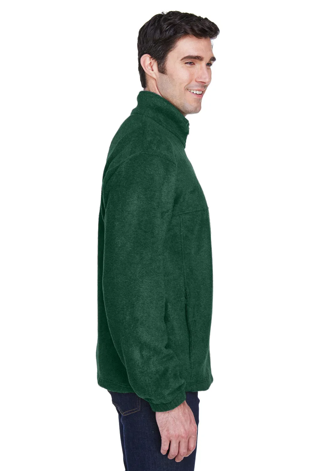 Harriton Mens Pill Resistant Fleece Full Zip Jacket - Hunter Green