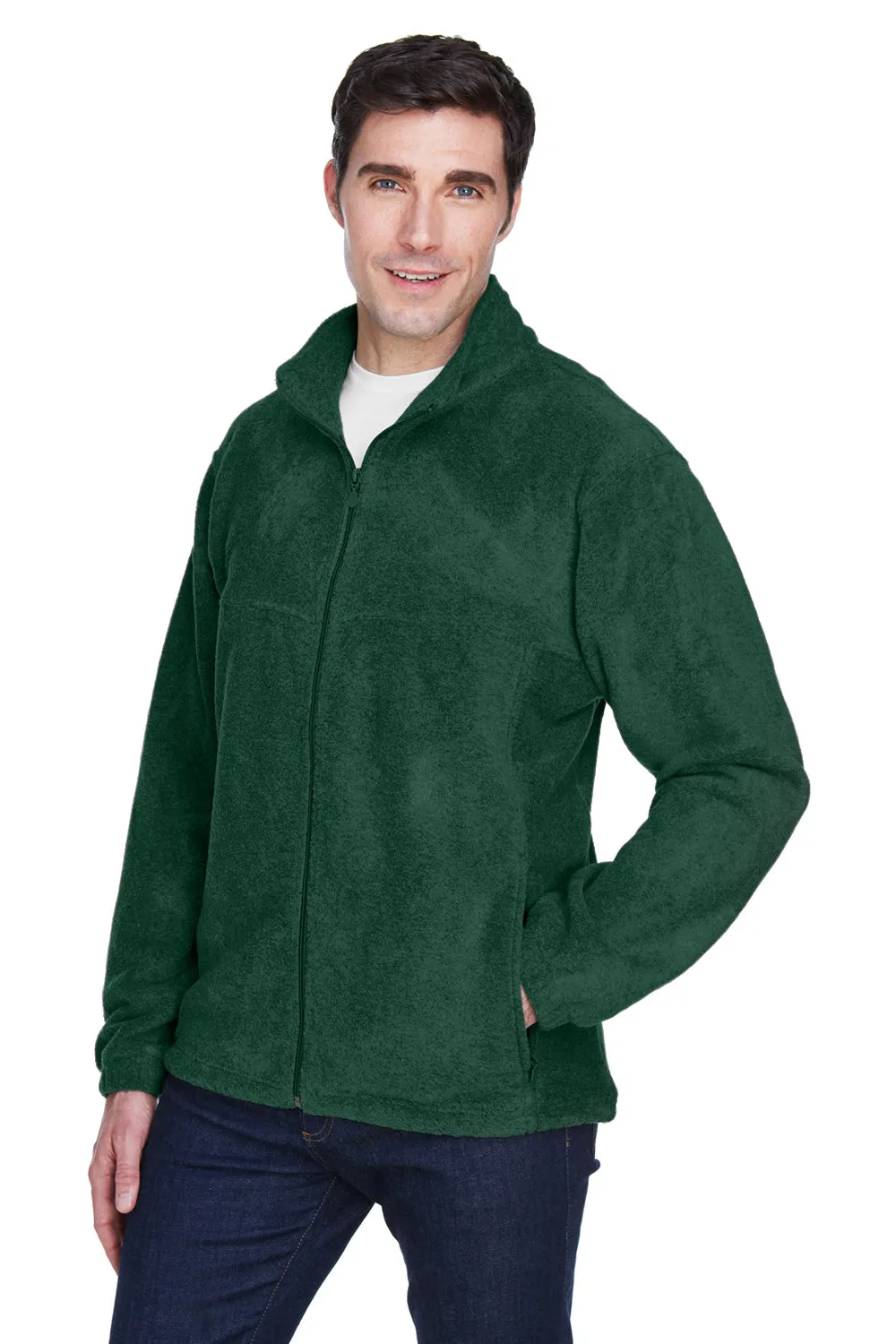 Harriton Mens Pill Resistant Fleece Full Zip Jacket - Hunter Green