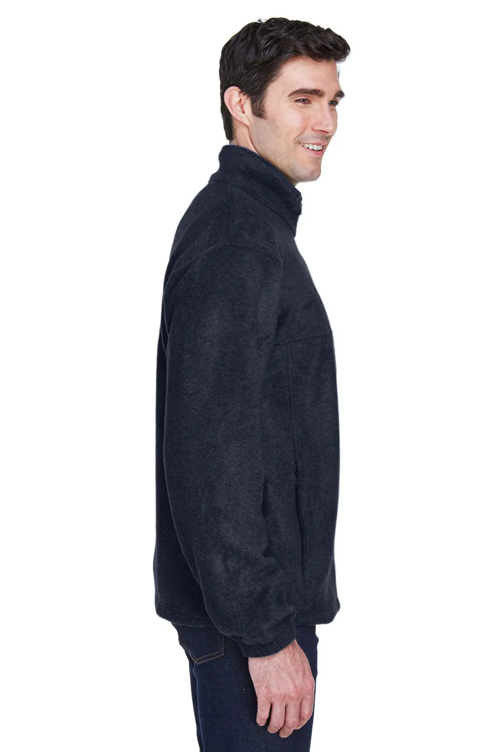 Harriton Mens Pill Resistant Fleece Full Zip Jacket - Navy Blue