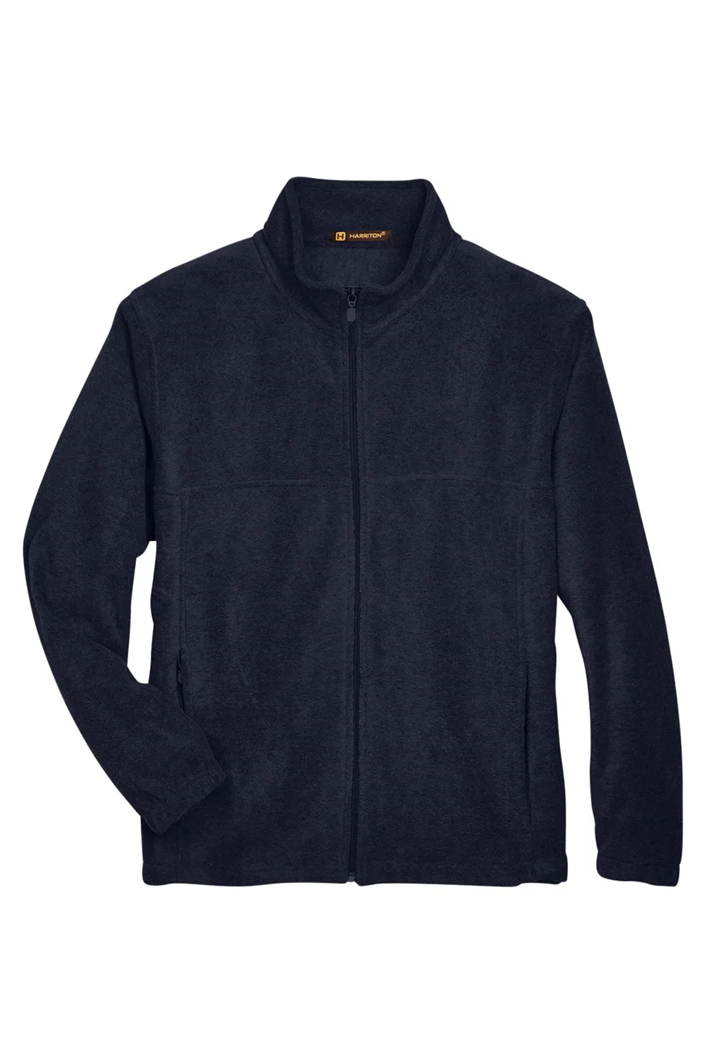 Harriton Mens Pill Resistant Fleece Full Zip Jacket - Navy Blue