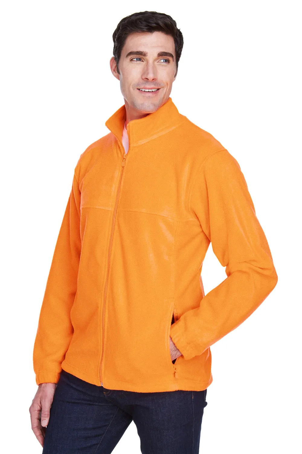 Harriton Mens Pill Resistant Fleece Full Zip Jacket - Safety Orange