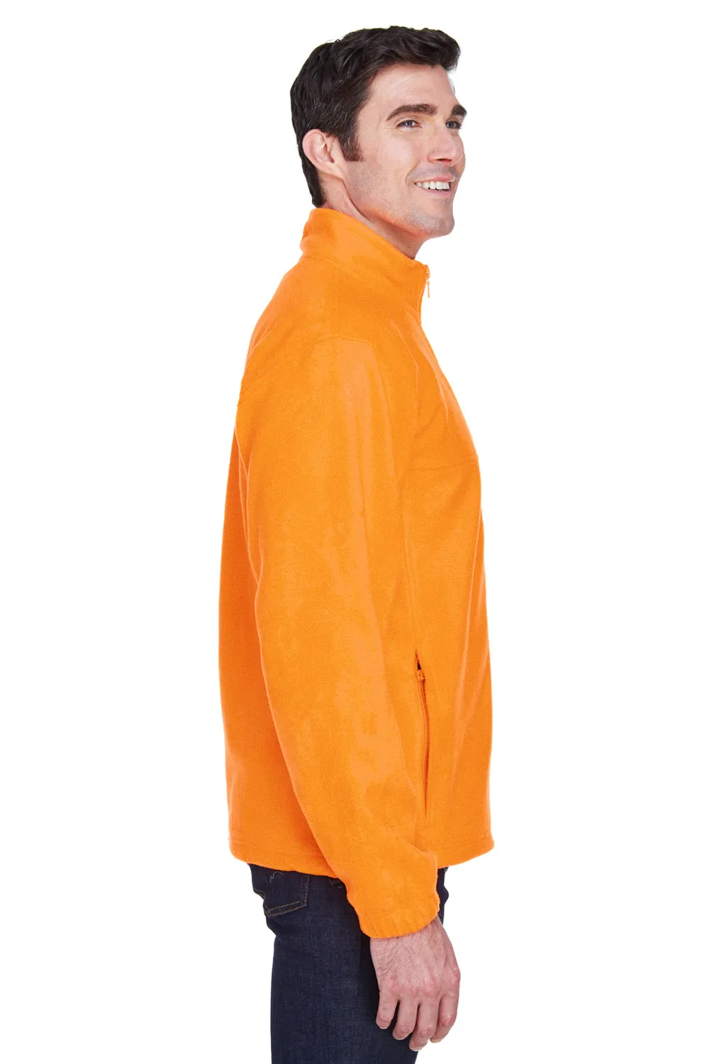 Harriton Mens Pill Resistant Fleece Full Zip Jacket - Safety Orange