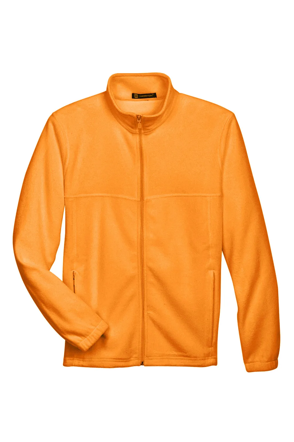 Harriton Mens Pill Resistant Fleece Full Zip Jacket - Safety Orange