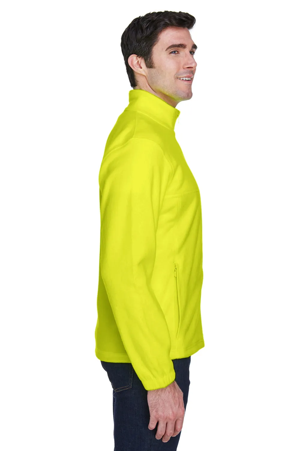 Harriton Mens Pill Resistant Fleece Full Zip Jacket - Safety Yellow