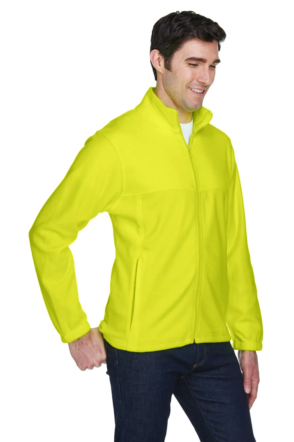 Harriton Mens Pill Resistant Fleece Full Zip Jacket - Safety Yellow