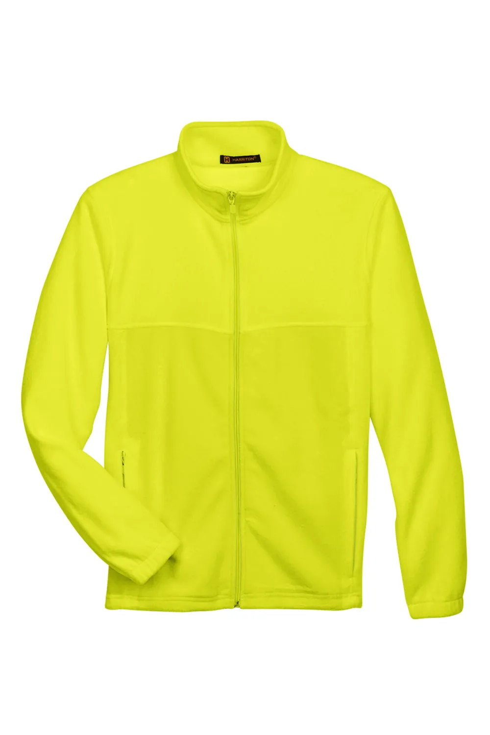 Harriton Mens Pill Resistant Fleece Full Zip Jacket - Safety Yellow