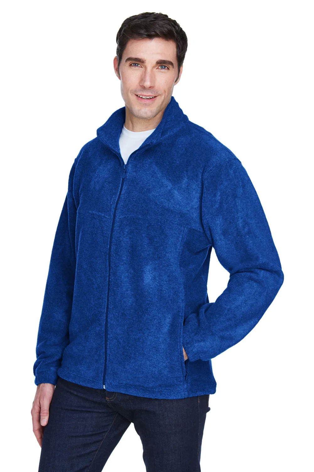 Harriton Mens Pill Resistant Fleece Full Zip Jacket - True Royal Blue