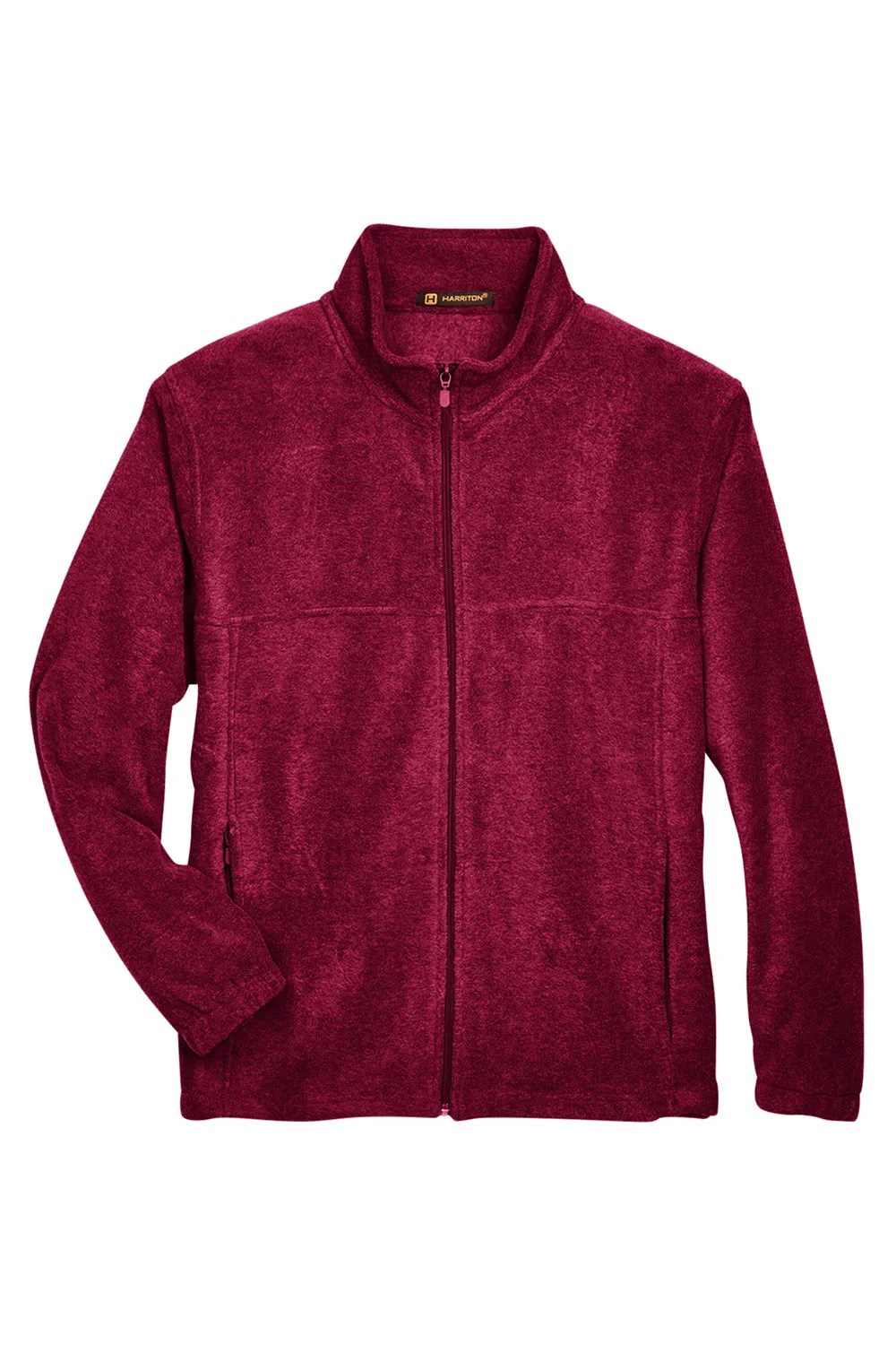 Harriton Mens Pill Resistant Fleece Full Zip Jacket - Wine