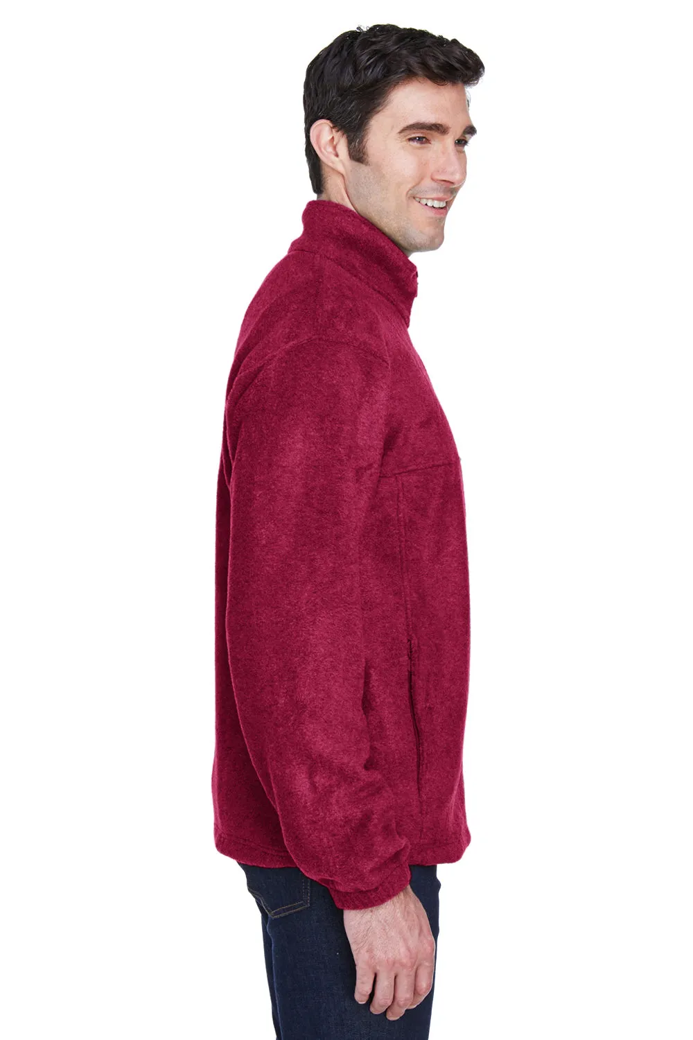 Harriton Mens Pill Resistant Fleece Full Zip Jacket - Wine