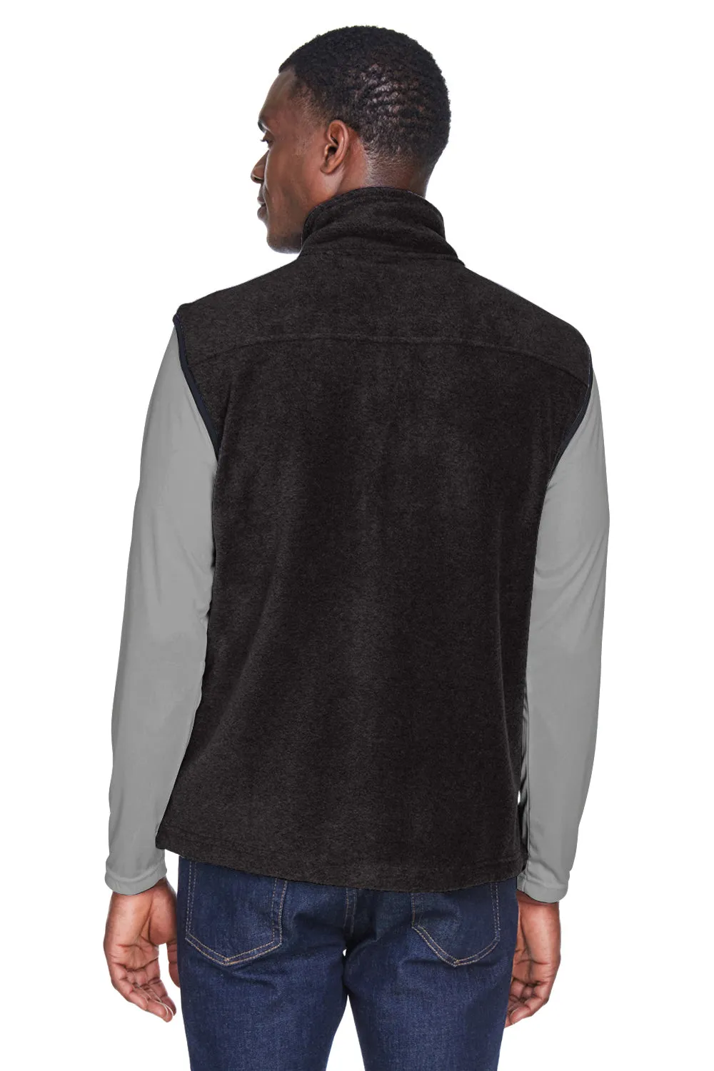 Harriton Mens Pill Resistant Fleece Full Zip Vest - Black
