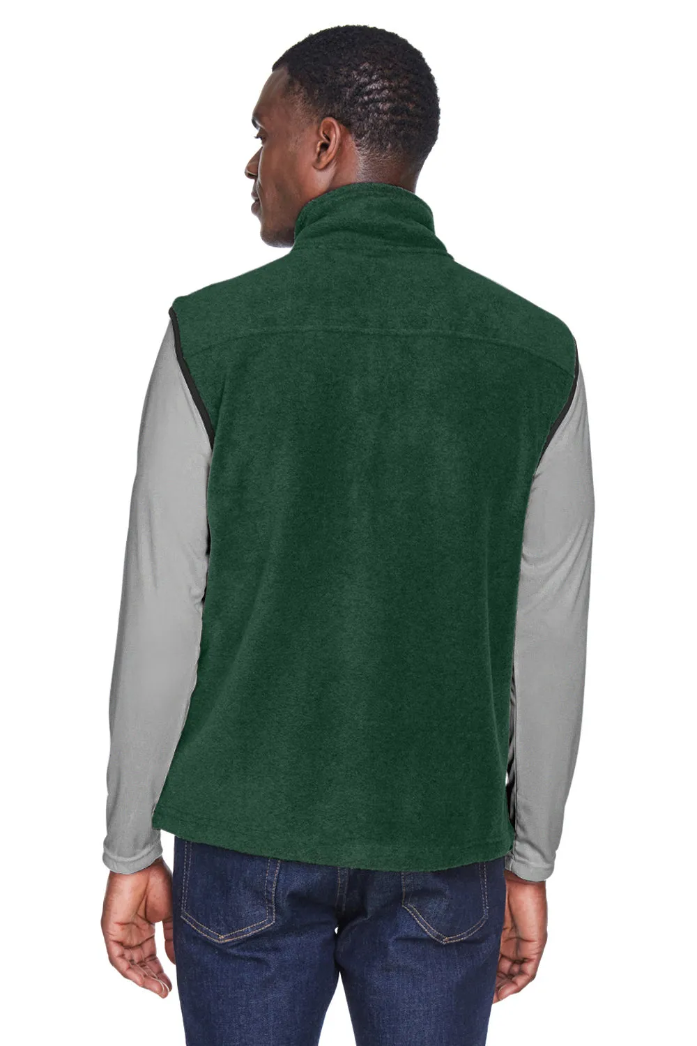 Harriton Mens Pill Resistant Fleece Full Zip Vest - Hunter Green