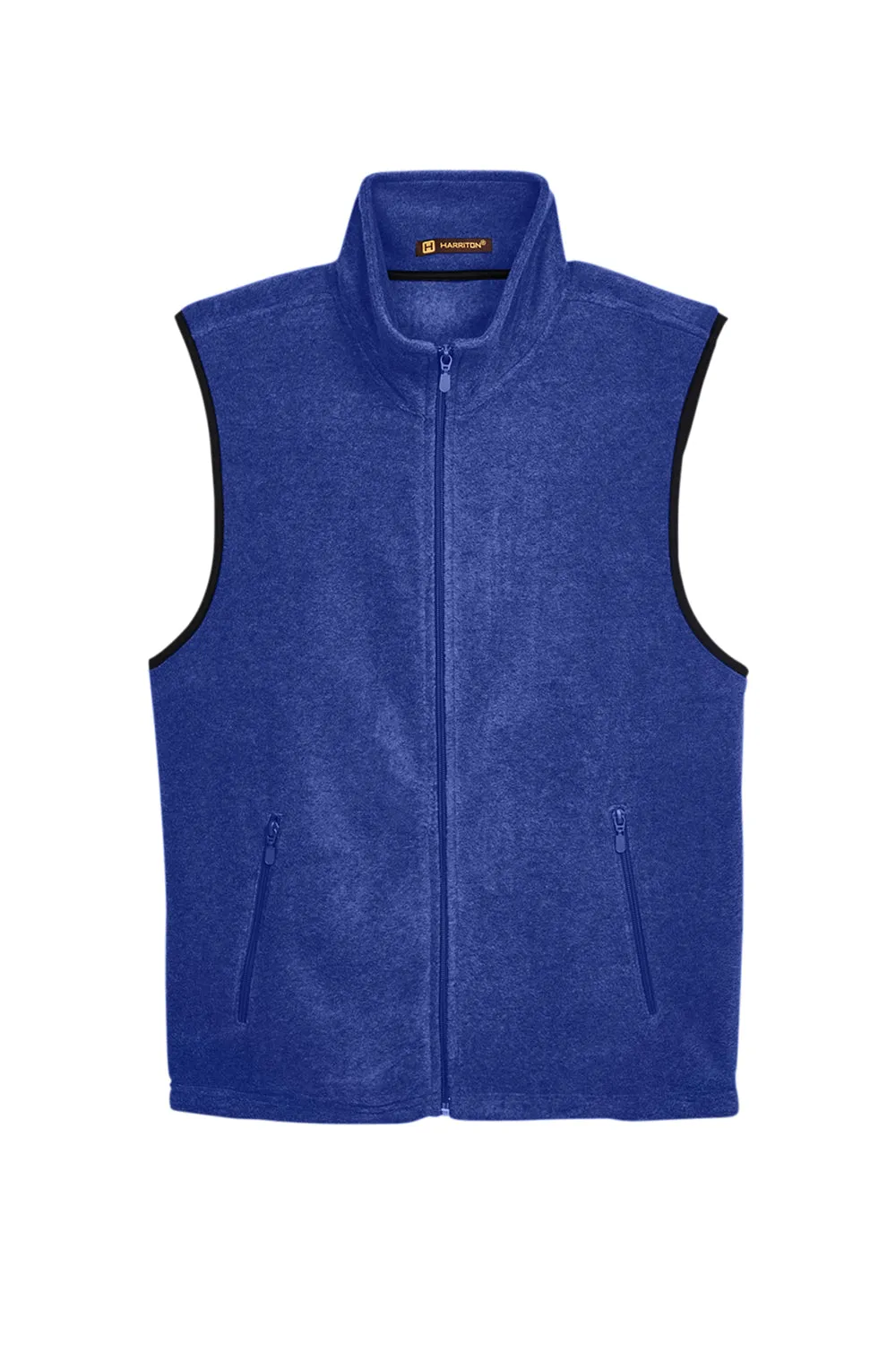 Harriton Mens Pill Resistant Fleece Full Zip Vest - True Royal Blue