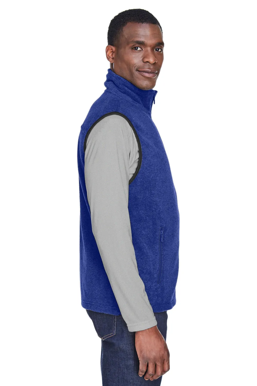 Harriton Mens Pill Resistant Fleece Full Zip Vest - True Royal Blue
