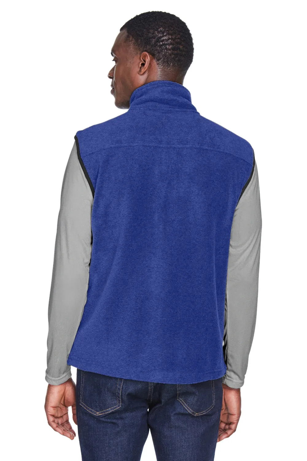 Harriton Mens Pill Resistant Fleece Full Zip Vest - True Royal Blue
