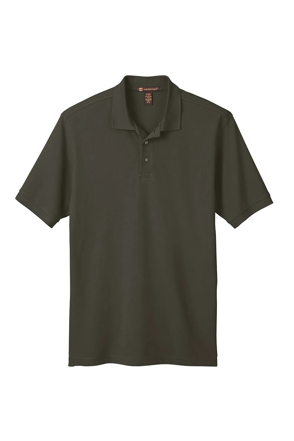 Harriton Mens Short Sleeve Polo Shirt - Black