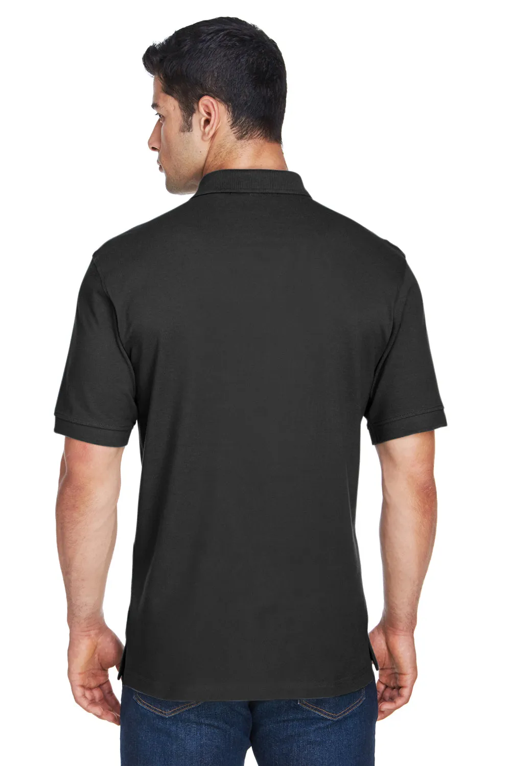 Harriton Mens Short Sleeve Polo Shirt - Black