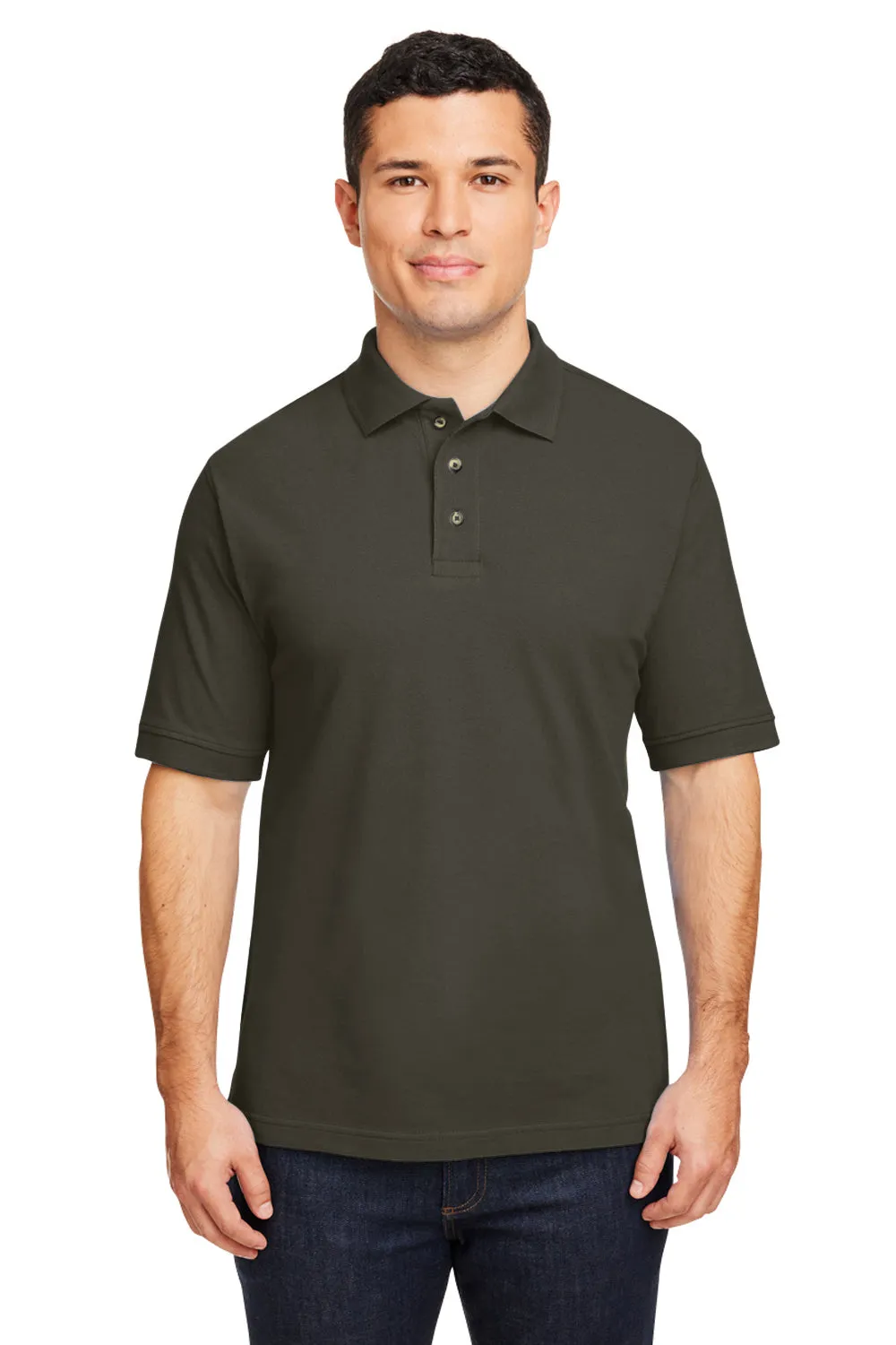 Harriton Mens Short Sleeve Polo Shirt - Black