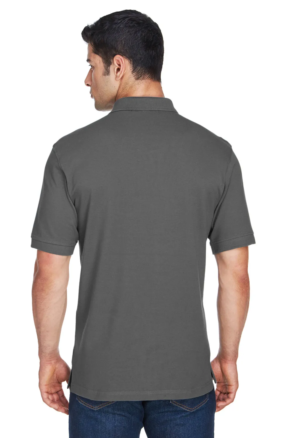 Harriton Mens Short Sleeve Polo Shirt - Charcoal Grey