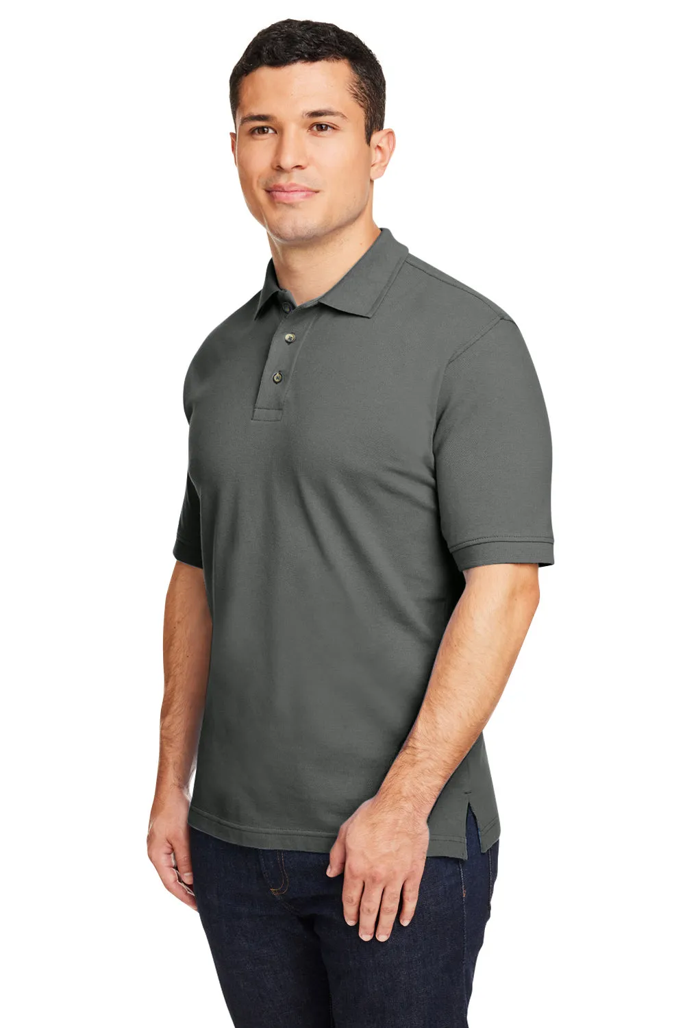 Harriton Mens Short Sleeve Polo Shirt - Charcoal Grey