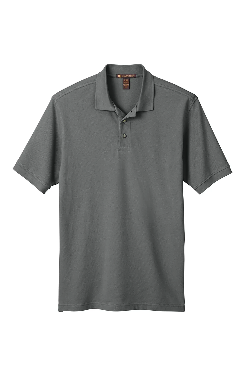 Harriton Mens Short Sleeve Polo Shirt - Charcoal Grey