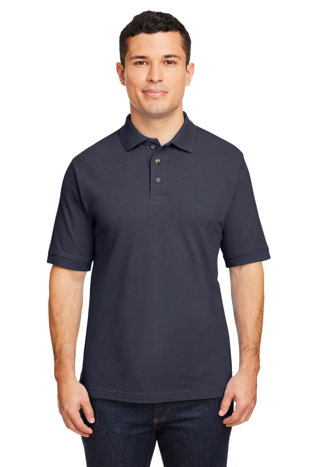 Harriton Mens Short Sleeve Polo Shirt - Navy Blue