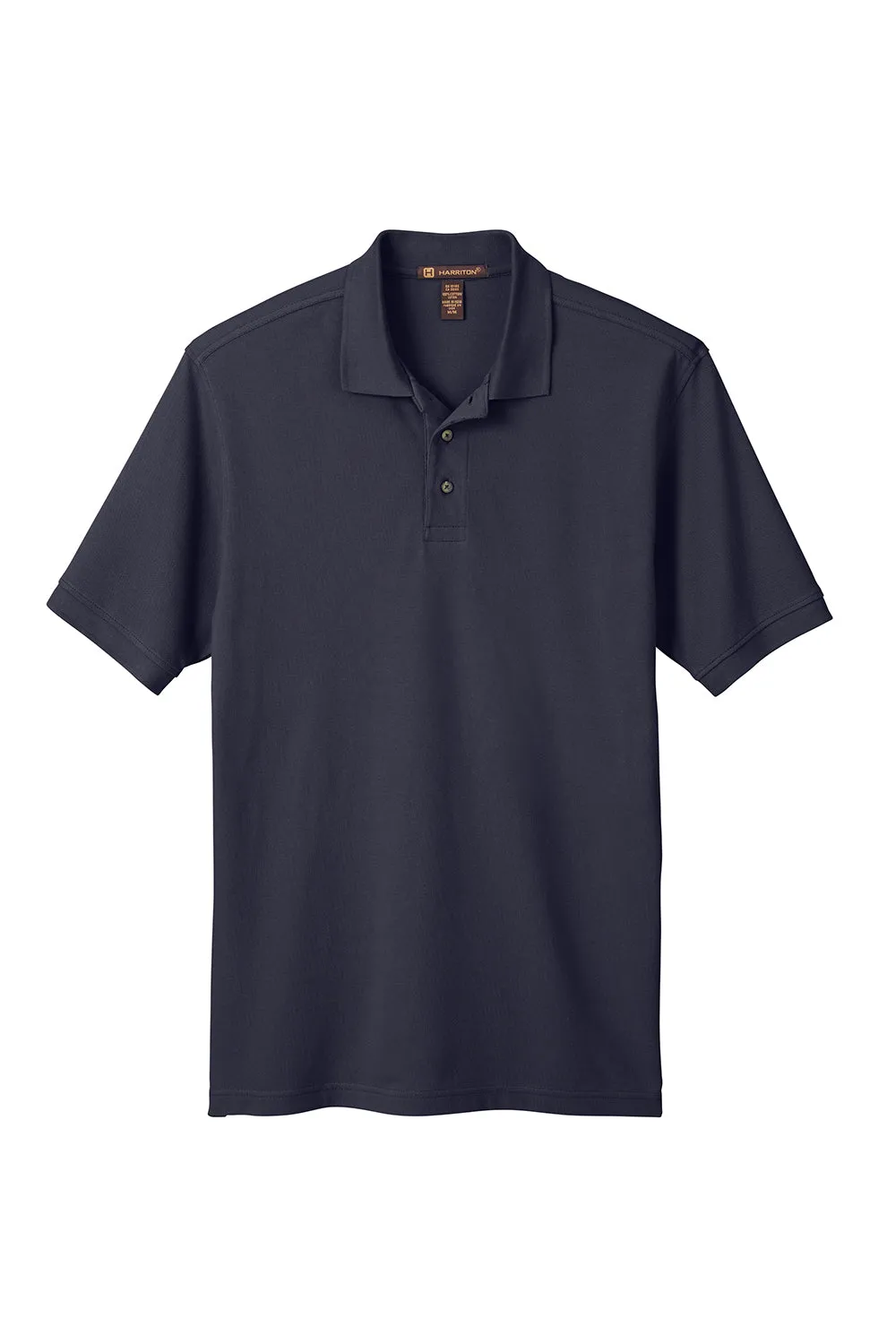 Harriton Mens Short Sleeve Polo Shirt - Navy Blue