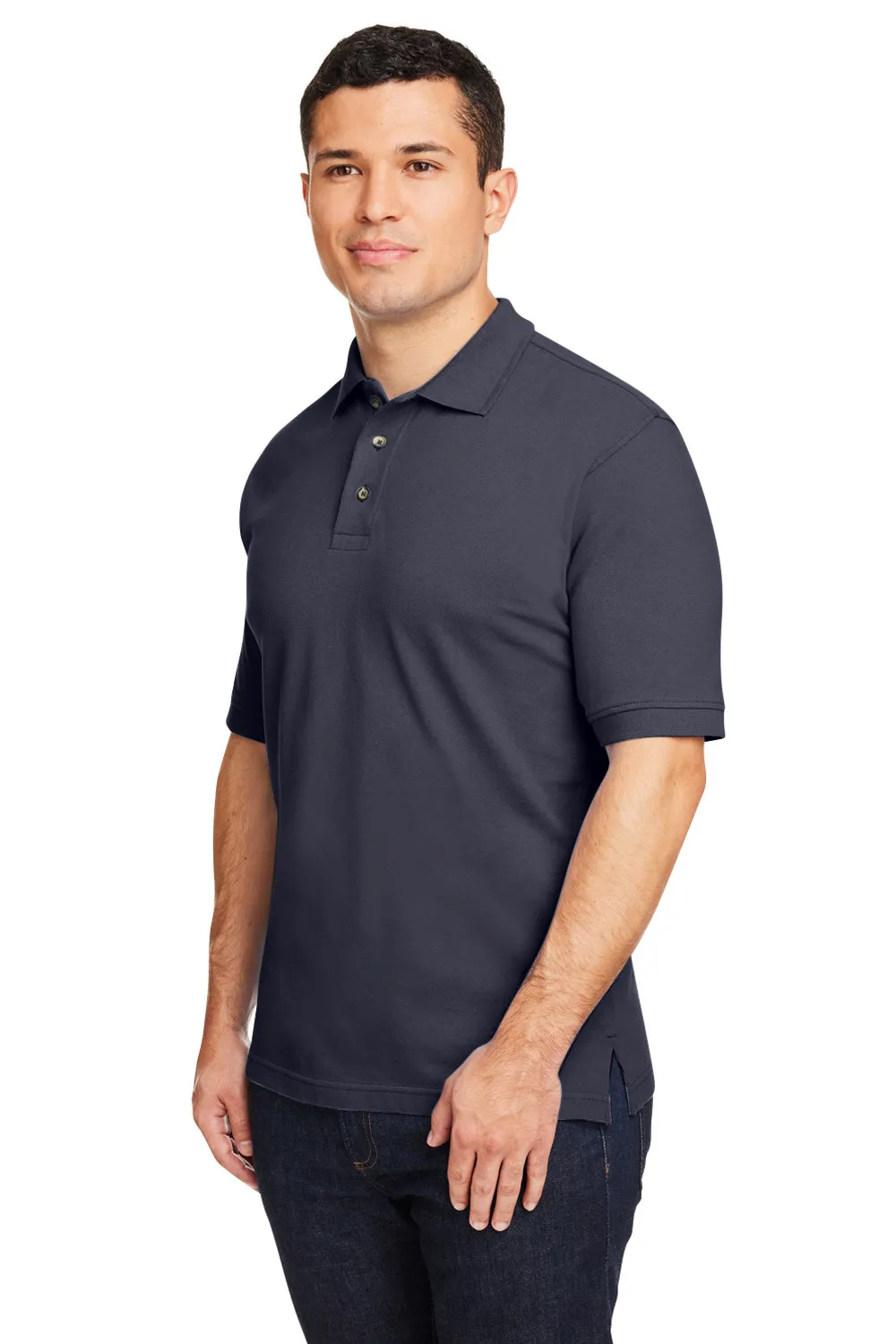 Harriton Mens Short Sleeve Polo Shirt - Navy Blue