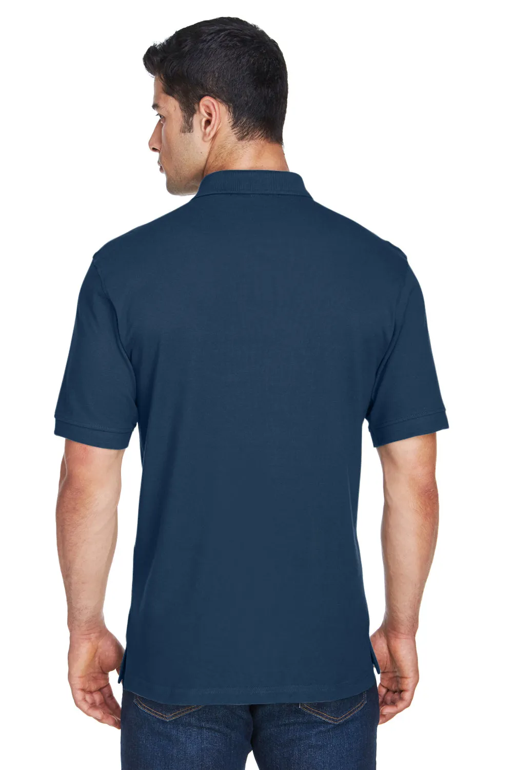 Harriton Mens Short Sleeve Polo Shirt - Navy Blue