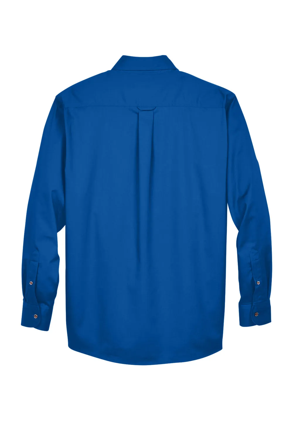 Harriton Mens Wrinkle Resistant Long Sleeve Button Down Shirt w/ Pocket - French Blue